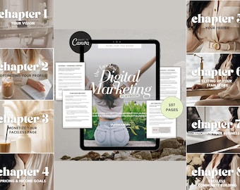 Faceless Digital Marketing Playbook | 100+ Editable Canva Templates for Social Media Growth | Content Creation