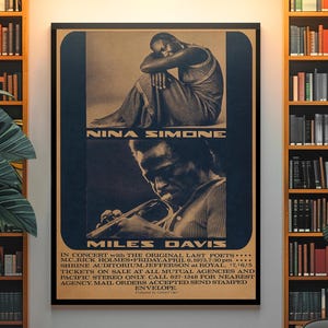 Nina Simone 1973 Concert Poster – Vintage Jazz Legends Print 24x36 FRAMED