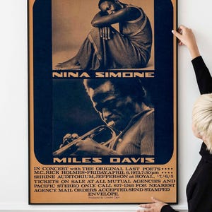 Nina Simone Miles Davis 1973 Jazz Concert Poster Vintage Music Print PRINTABLE DOWNLOAD