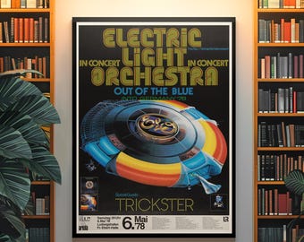 Vintage ELO Poster - 1978 Electric Light Orchester Konzert Kunst, klassische Rock Band Musik Druck