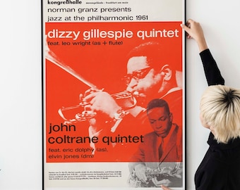 Póster de concierto de jazz de los años 60: Impresión de leyendas de la música vintage. Opción con o sin marco.