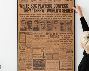 1920 Chicago White Sox Scandal Poster – Black Sox Baseball Newspaper Print
