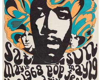 レトロな60年代の音楽フェスティバルポスター - クラシックな