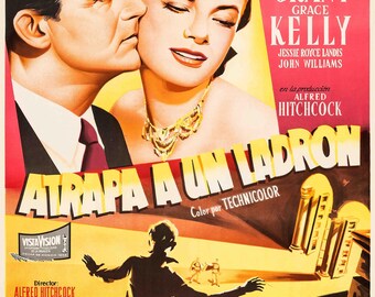To Catch a Thief 1958 First release Spanish Movie Poster