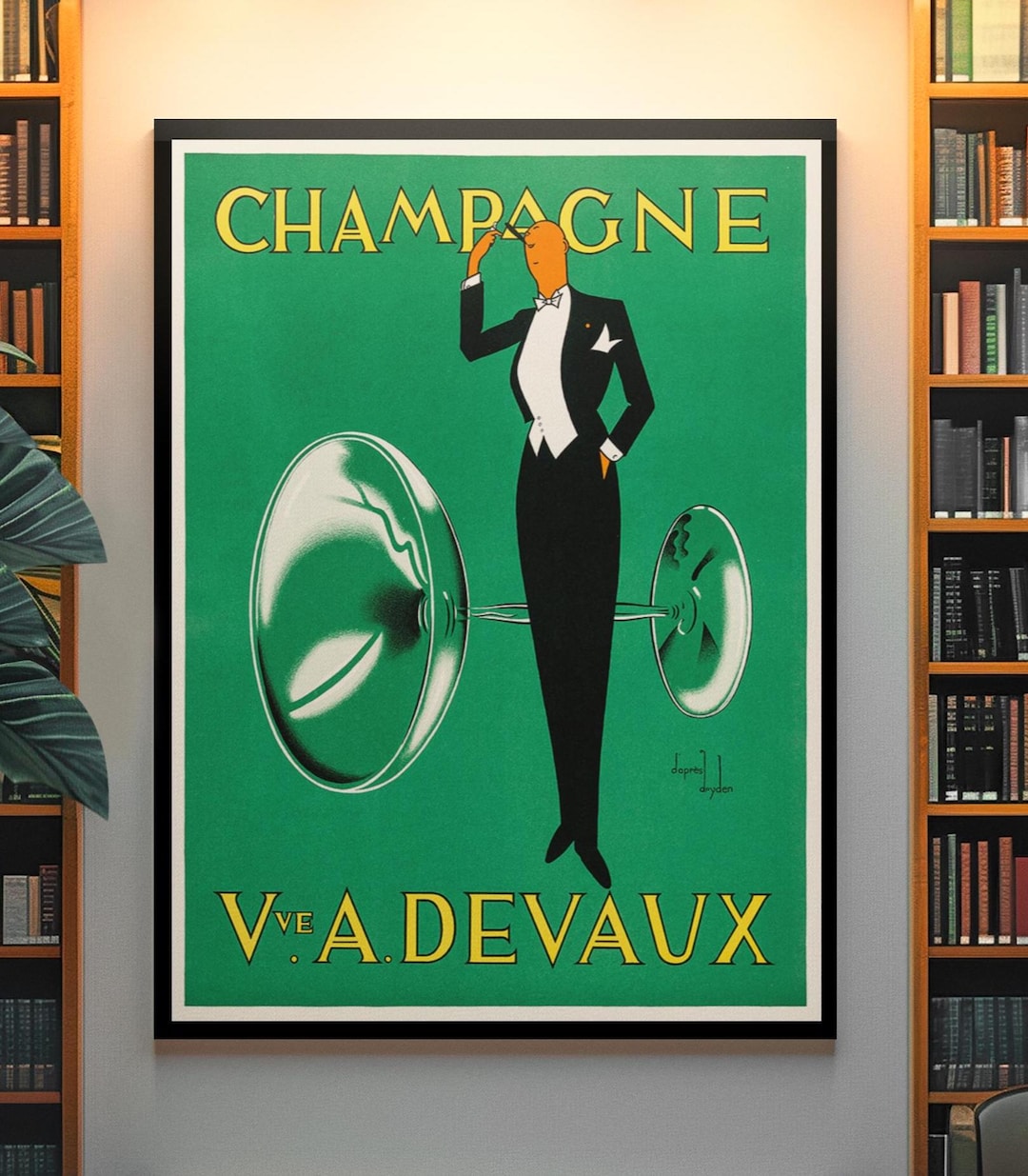 1930 年代のフランスのシャンパン ポスター – ヴィンテージ ヴーヴ A