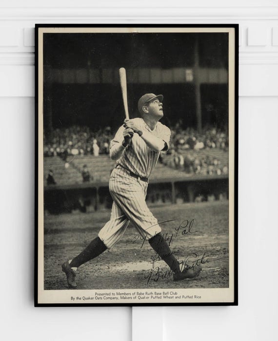 Babe Ruth 1934 Poster – Yankee Stadium Vintage Baseball Print