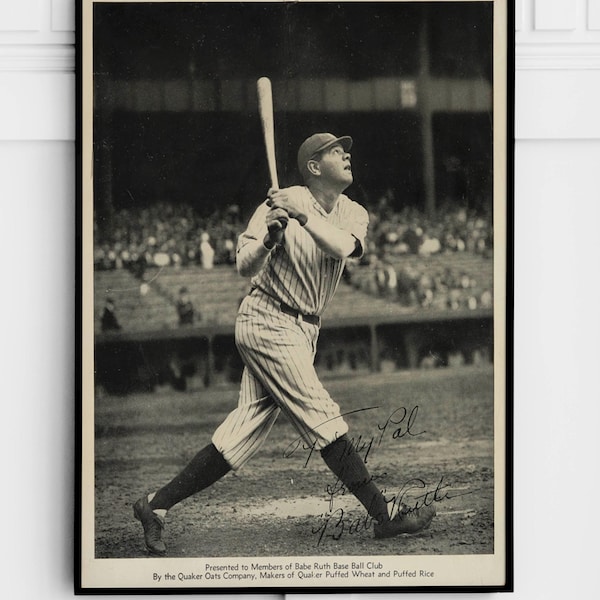 Babe Ruth 1934 Poster – Yankee Stadium Vintage Baseball Print