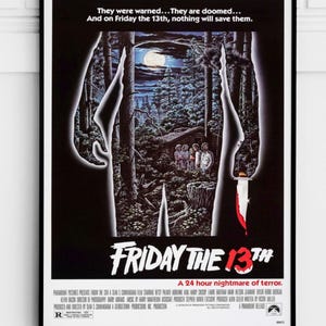 Friday the 13th 1980 Poster – Vintage Slasher Horror Movie Print