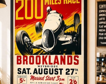Vintage Motor Racing Poster Print, Classic Grand Prix Wall Art, Auto Racing PRINTABLE DOWNLOAD