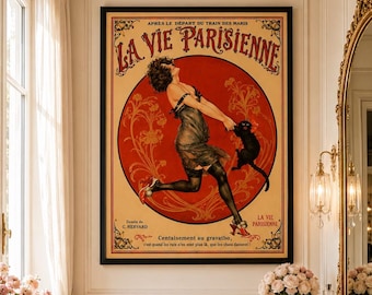 Póster vintage francés Art Nouveau – Decoración de pared parisina
