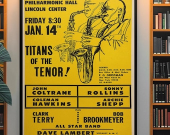 Vintage Jazz Poster Print Jazz Club Wall Art Music Room Decor Retro Concert Artwork