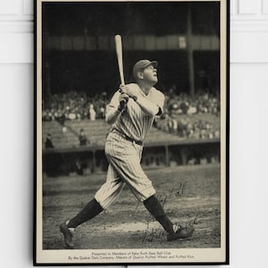 2er Set Babe Ruth Poster - New York Yankees Werbedrucke DRUCKBARE DOWNLOAD