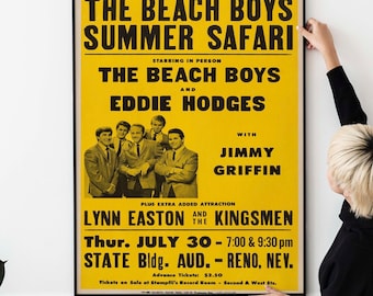 Vintage Surf Rock Concert Poster – Classic Beach Music Festival Print, Retro 60s Collectible Artwork Printable Download