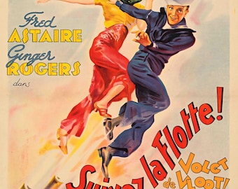 Fred Astaire and Ginger Rogers in Follow the Fleet 1936 Movie poster