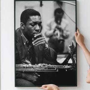 Miles Davis & Coltrane Jazz Legends Poster – Vintage 1959 NYC Black and White Music Print PRINTABLE DOWNLOAD