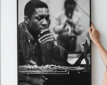 Miles Davis & Coltrane Jazz Legends Poster – Vintage 1959 NYC Black and White Music Print PRINTABLE DOWNLOAD
