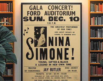 Classic Jazz Club Concert Poster 1960s Vintage Concert Poster Jazz Greats