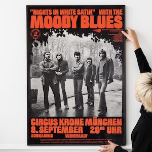 The Moody Blues 1973 Concert Poster – Munich Germany Vintage Prog Rock Print