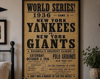 1936 World Series Game 2 Yankees vs Giants Poster