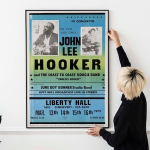 Blues Concert Poster – 1975 Vintage Houston Live Broadcast Concert Print 18x24 FRAMED
