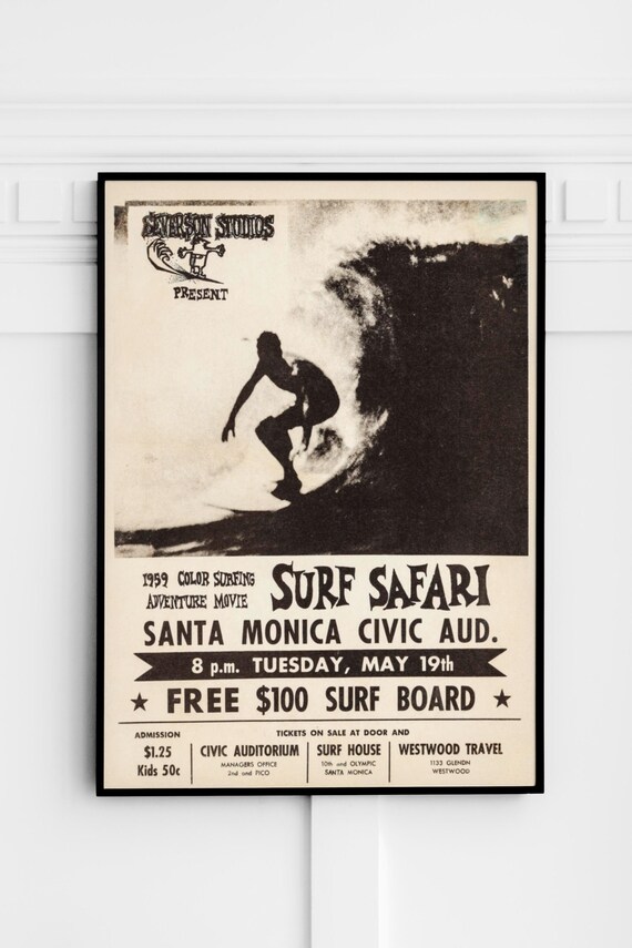 Vintage 1973 Hawaii Surf Poster Set – Retro Music Festival Art