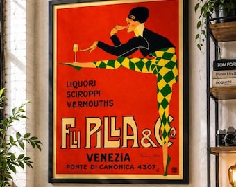 Vintage Italian Liquor Advertisement – Art Deco Wall Print Printable Download