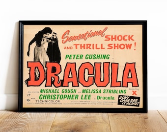 Vintage Gothic Horror Poster – Retro Vampire Movie Print