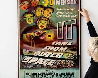 レトロSF B級映画ポスター - 50年代のクラシックなエイリアンホラー