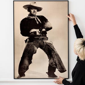Silver Screen Icon John Wayne in The Man Who Shot Liberty Valance Personality Poster 1968 PRINTABLE DOWNLOAD