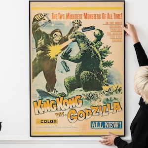 Vintage Kaiju Film Poster: Classic Sci-Fi Monster Movie Art Print