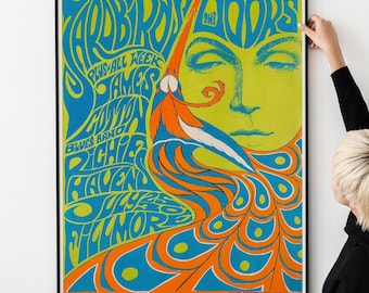 1967 Psychedelic Music Festival Concert Poster - 60s Memorabilia