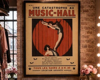 French Music Hall Poster – Vintage Cabaret Art Deco Print