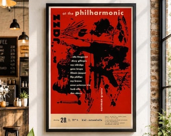 Vintage Jazz Concert Poster – Mid Century Modern Wall Art Print