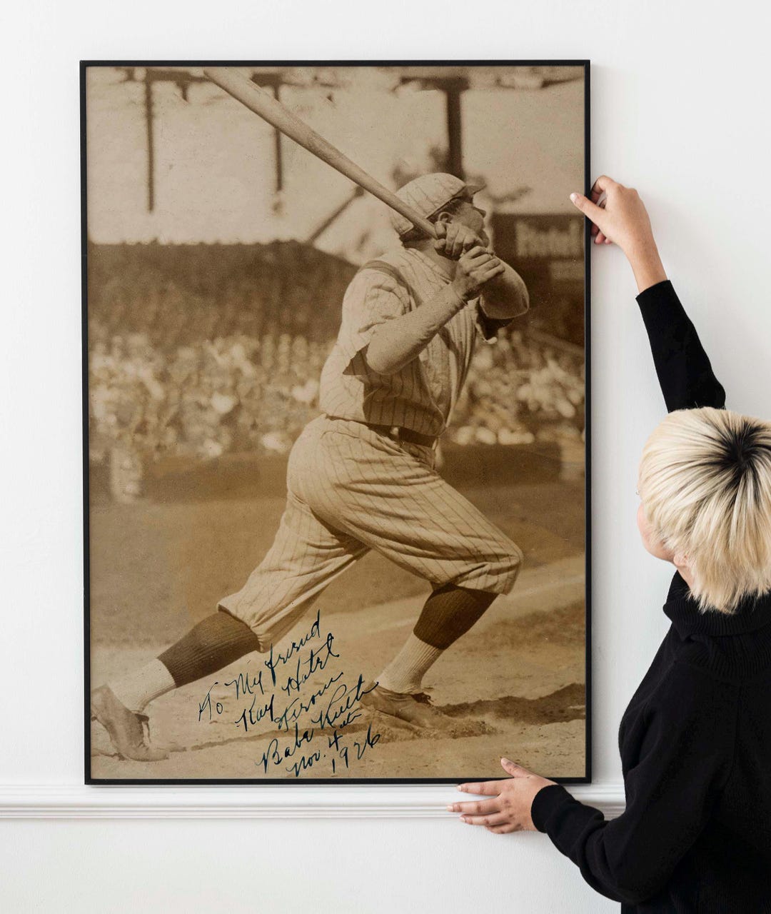 Babe Ruth Fenway Printable Babe Ruth Autographed Photograph Poster – 1920s Vintage Yankees ...