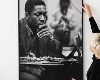 Miles Davis & John Coltrane Poster – 1959 NYC Vintage Jazz Photo Print