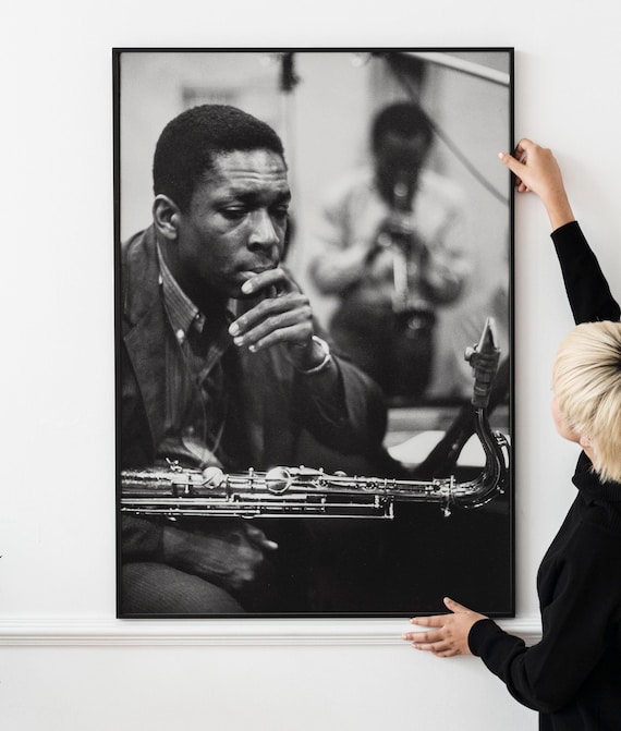 Miles Davis & John Coltrane Poster – 1959 NYC Vintage Jazz Photo Print