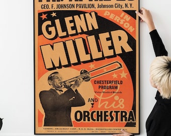 Vintage Jazz Konzert Poster: 1940er Jahre Big Band Kunstwerk zum ausdrucken und ausdrucken
