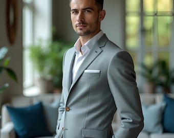Green Two Piece Suit for Men – Slim Fit, Wedding & Prom Wear, Formal Attire, Groom and Groomsmen Outfit