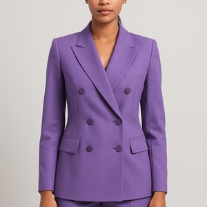 Lavender Women’s Suit Set | Tailored Double-Breasted Blazer with Matching Pants | Modern Bridal Pantsuit, Formal Wear & Party Outfit