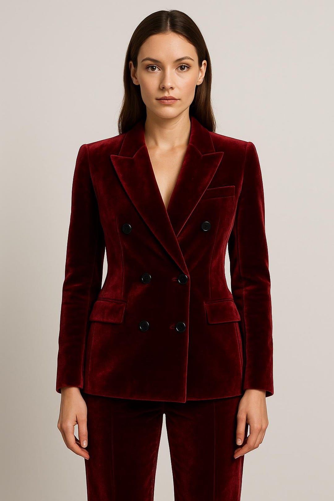 Burgundy Velvet Velvet Pant Suits Ladies Women's Velvet Trousers Sosandar Burgundy Velvet Velvet Pant Suits Ladies Women's Velvet Trousers Sosandar