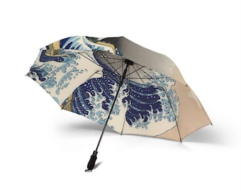 The Great Wave Umbrella - Hokusai's Iconic Ukiyo-e Art | Japanese Masterpiece Rain Parasol