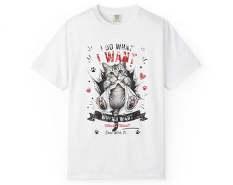 I Do What I Want Cat T-Shirt – Funny Rebel Kitty Graphic Tee, Sassy Cat Lover Shirt, Cute Chaos Cat Unisex Gift