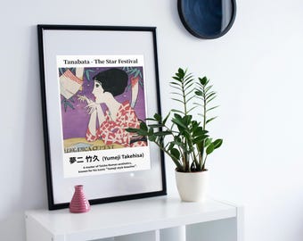 Takehisa Yumeji “Tanabata” Digital Print | Japanese Vintage Art Poster | Taisho Romantic Beauty | Instant Download Wall Art