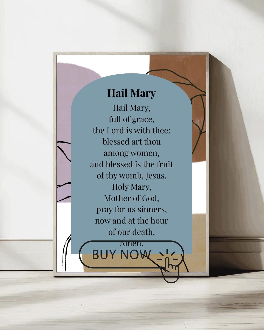 Hail Mary Wall Art | Catholic Prayer 8x10” Print | Christian Faith ...