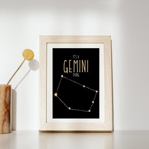 Gemini Zodiac Wall Art Printable - “It’s a Gemini Thing” Constellation Poster - Funny Astrology Gift - Digital Zodiac Sign Decor
