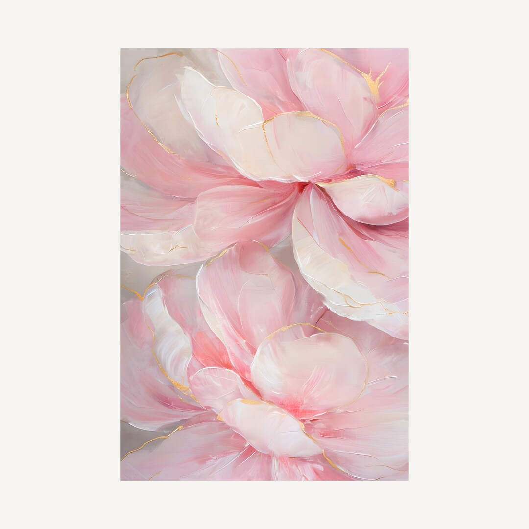 Abstract Floral Wall Art Printable, Blush Pink Flower Print ...