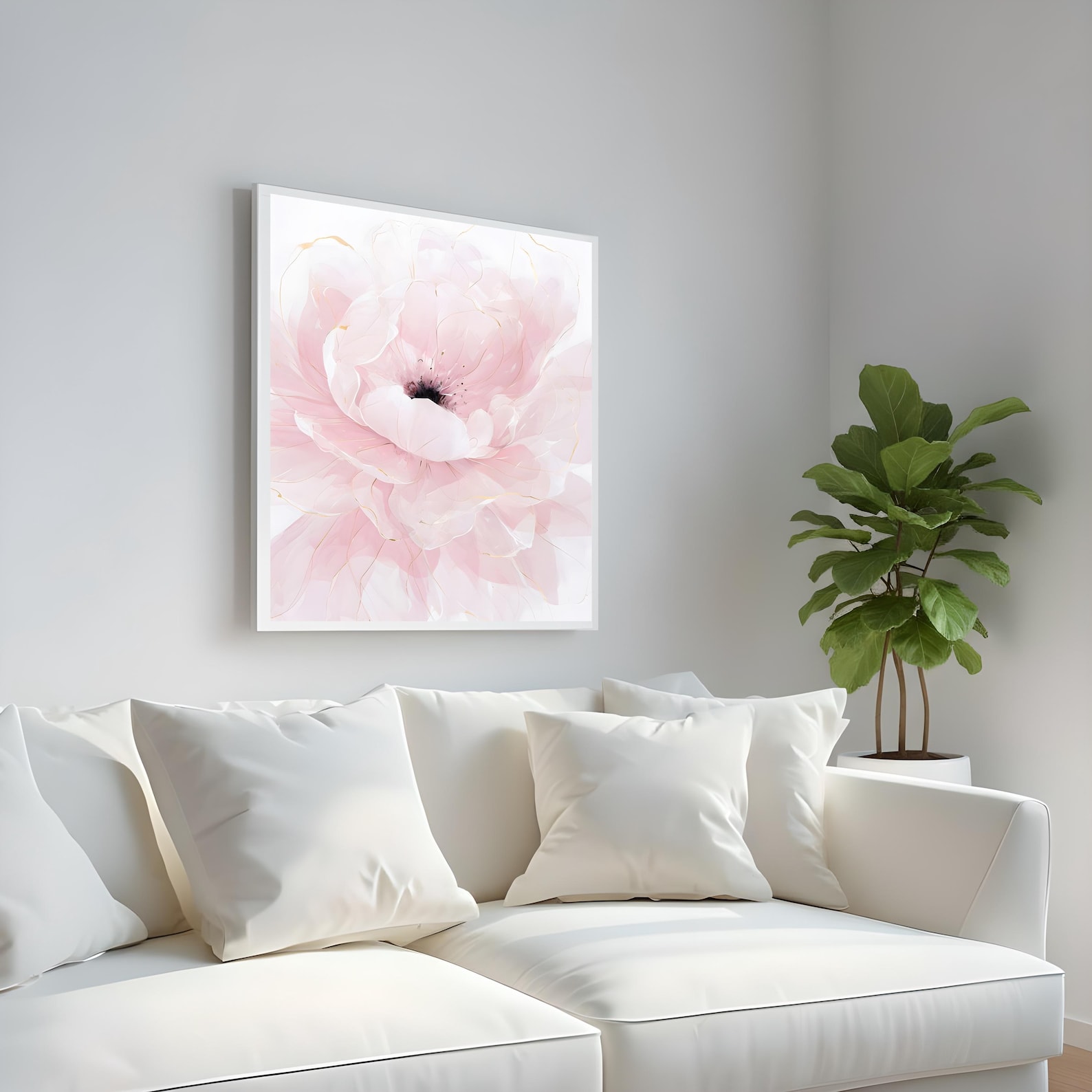 Blush Pink Peony Wall Art Printable, Soft Pastel Floral Artwork ...