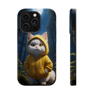 Whimsical Cat Phone Case - Unique Magnetic Tough Cases for Cat Lovers, Cute Phone Accessories, Cool Gifts, Animal Rescue