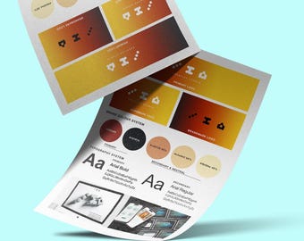 Brand Guidelines Template Single Page Brand Style Board Editable in Adobe Indesign Illustrator Photoshop One Page Graphic Design Brand Kit