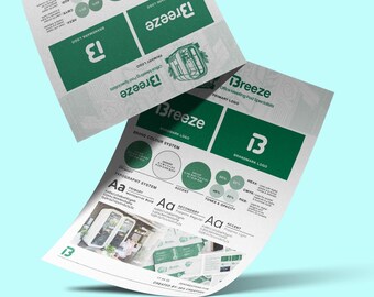 Detailed Brand Guidelines Template Single Page Brand Style Board Editable in Adobe Indesign Illustrator Photoshop One Page Design Brand Kit